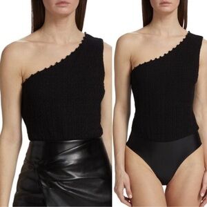 CAMI NYC YECCA SMOCKED BLACK BODYSUIT NWT SIZE 0